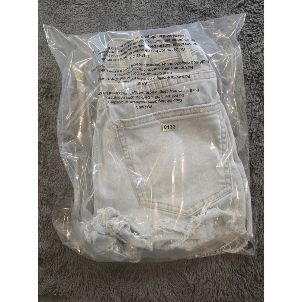 ONeill Womens High Waisted Light Wash Frayed Hem Denim Cut Off Shorts Size 25 - Picture 6 of 6